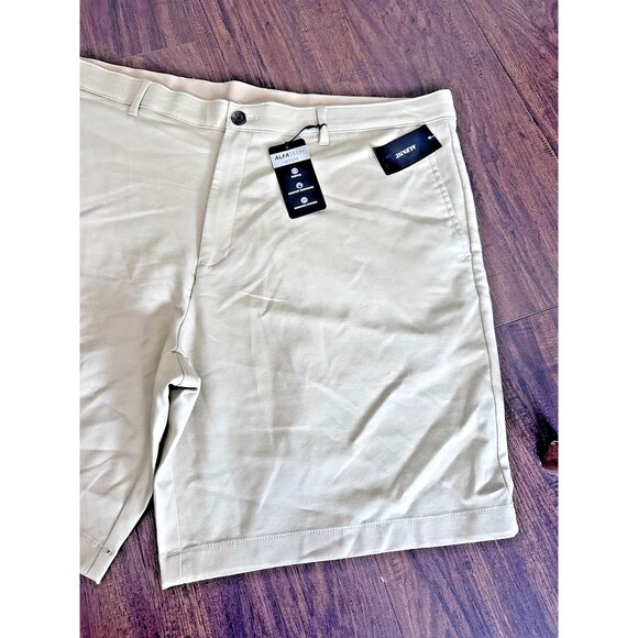 Alfani Men's Chino Tech Shorts Twill 9" Stretch Moisture Wicking Khaki Beige 40 - Picture 2 of 8